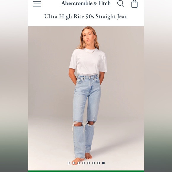 TALL Abercrombie ultra high rise 90s straight jean - Picture 8 of 9